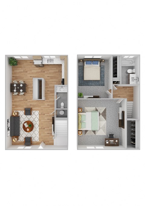 a floor plan of a house with a bedroom and a living room